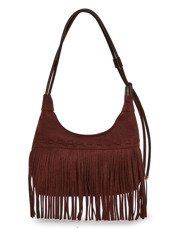 Dolls Kill Handbags - Dolls Kill Brown Suede Fringe Shoulder Bag